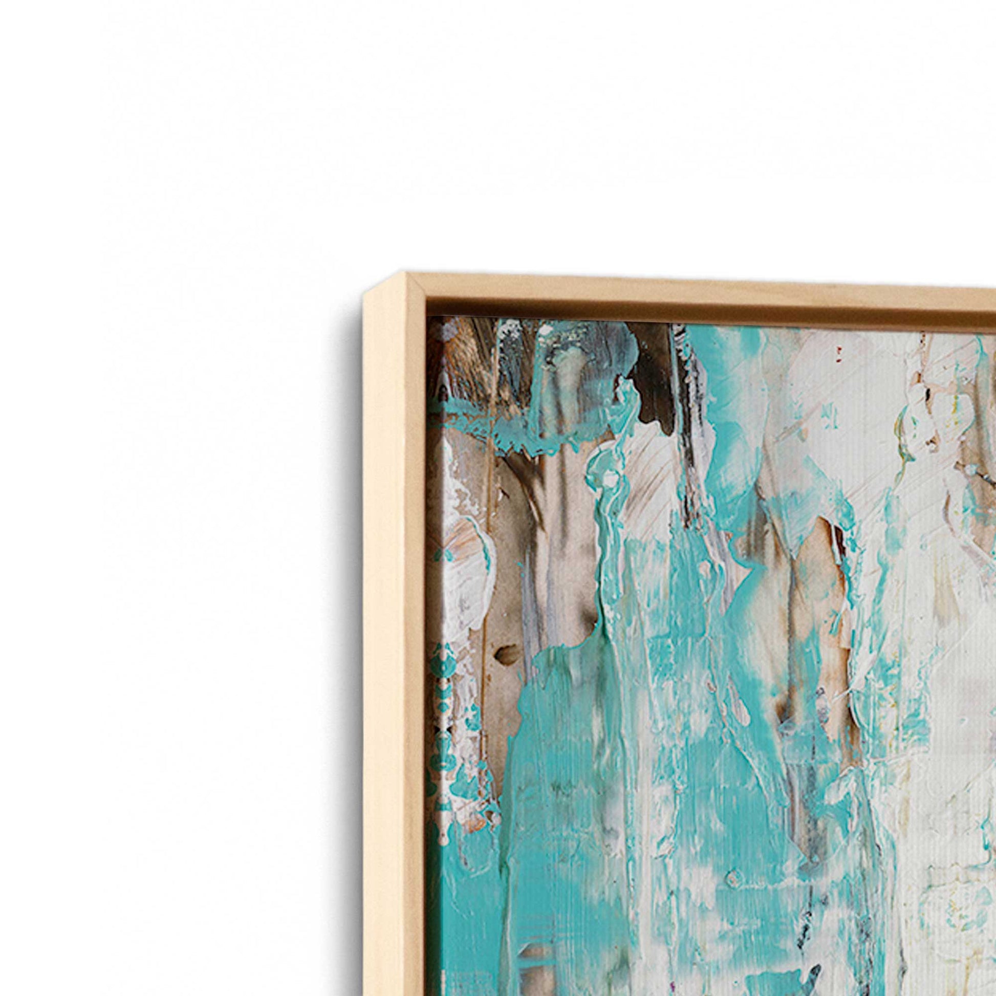 [Color:American Maple], Picture of art in a American Maple frame at an angle