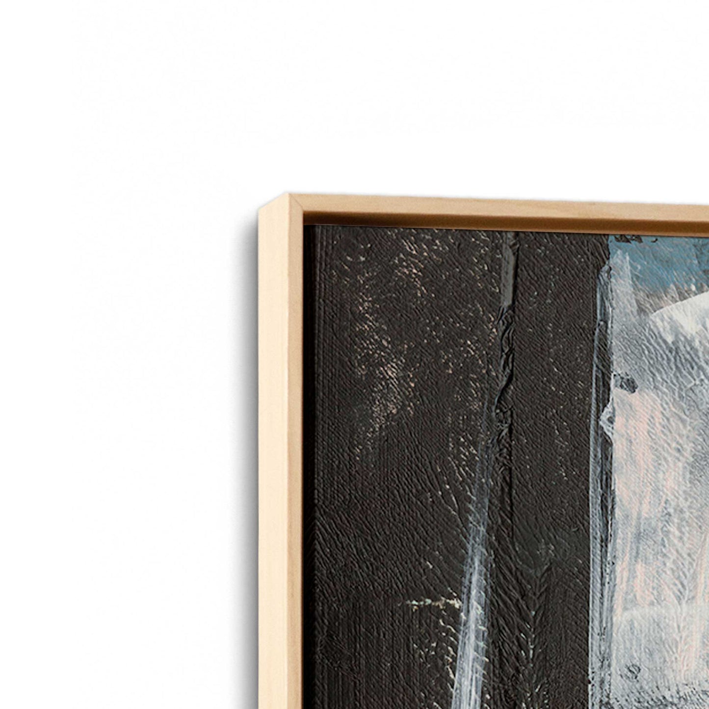 [Color:American Maple], Picture of art in a American Maple frame at an angle