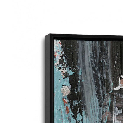 [Color:Satin Black], Picture of art in a Satin Black frame at an angle