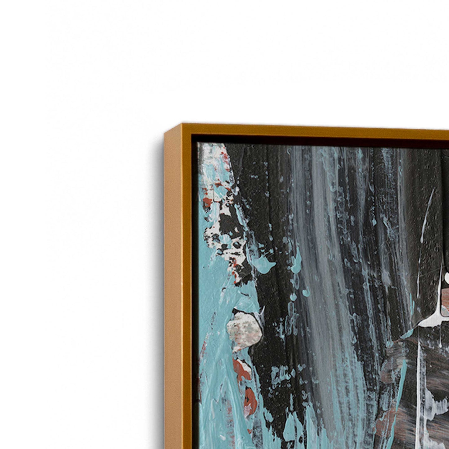 [Color:Polished Gold], Picture of art in a Polished Gold frame at an angle