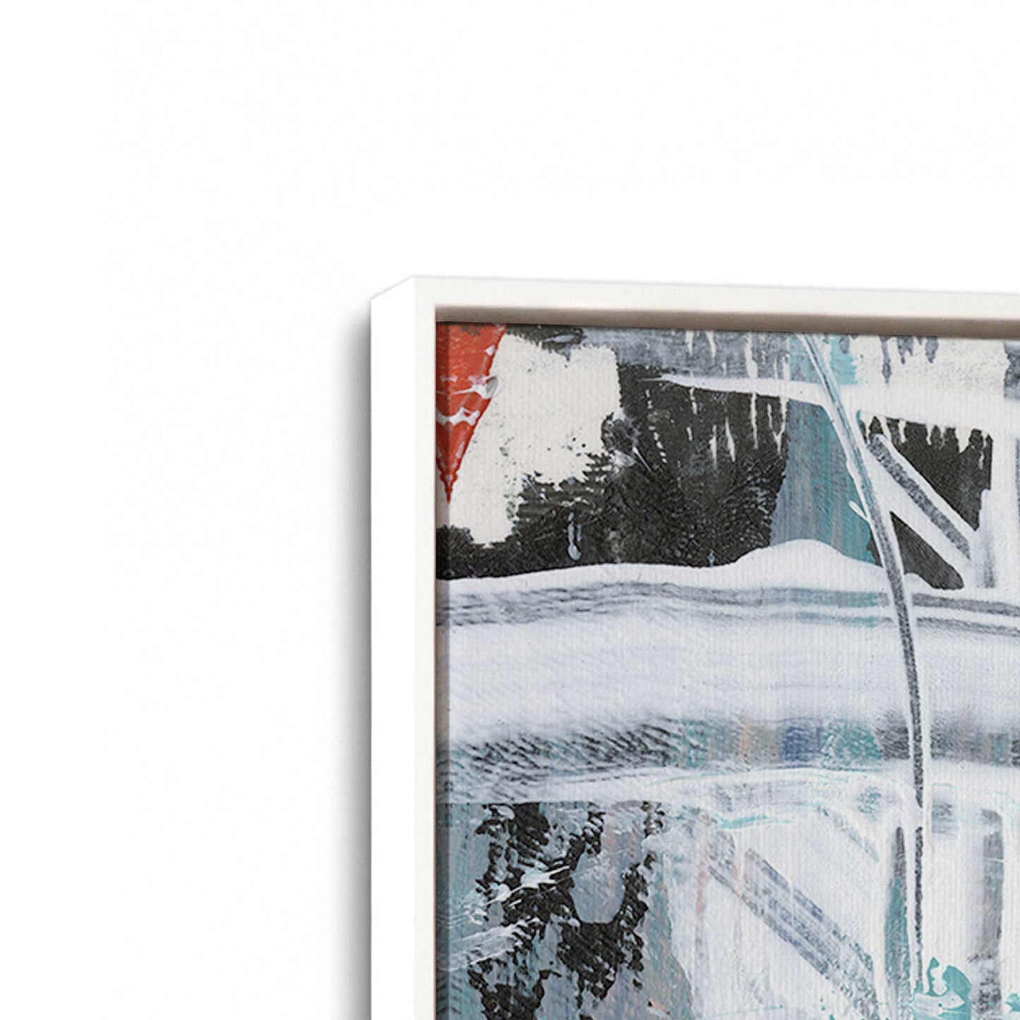 [Color:Opaque White], Picture of art in a White frame at an angle