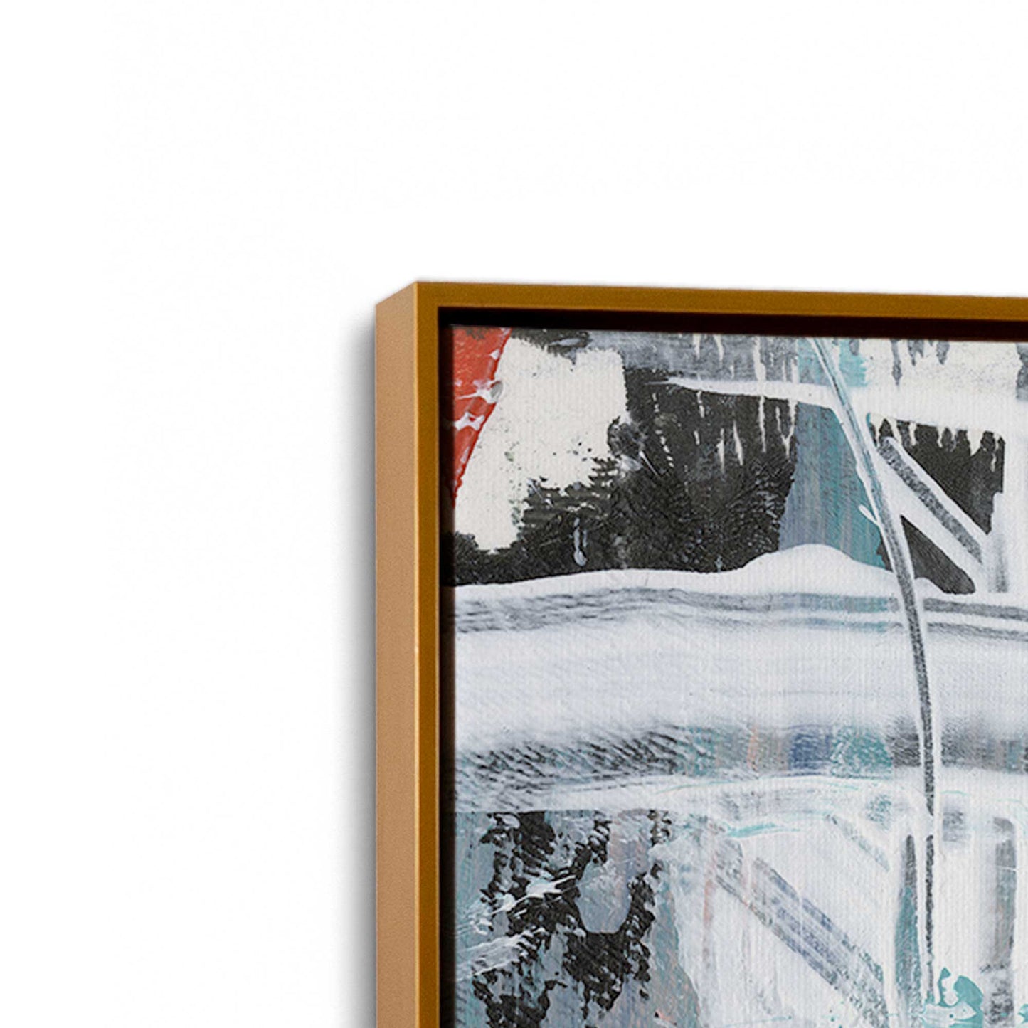 [Color:Polished Gold], Picture of art in a Polished Gold frame at an angle