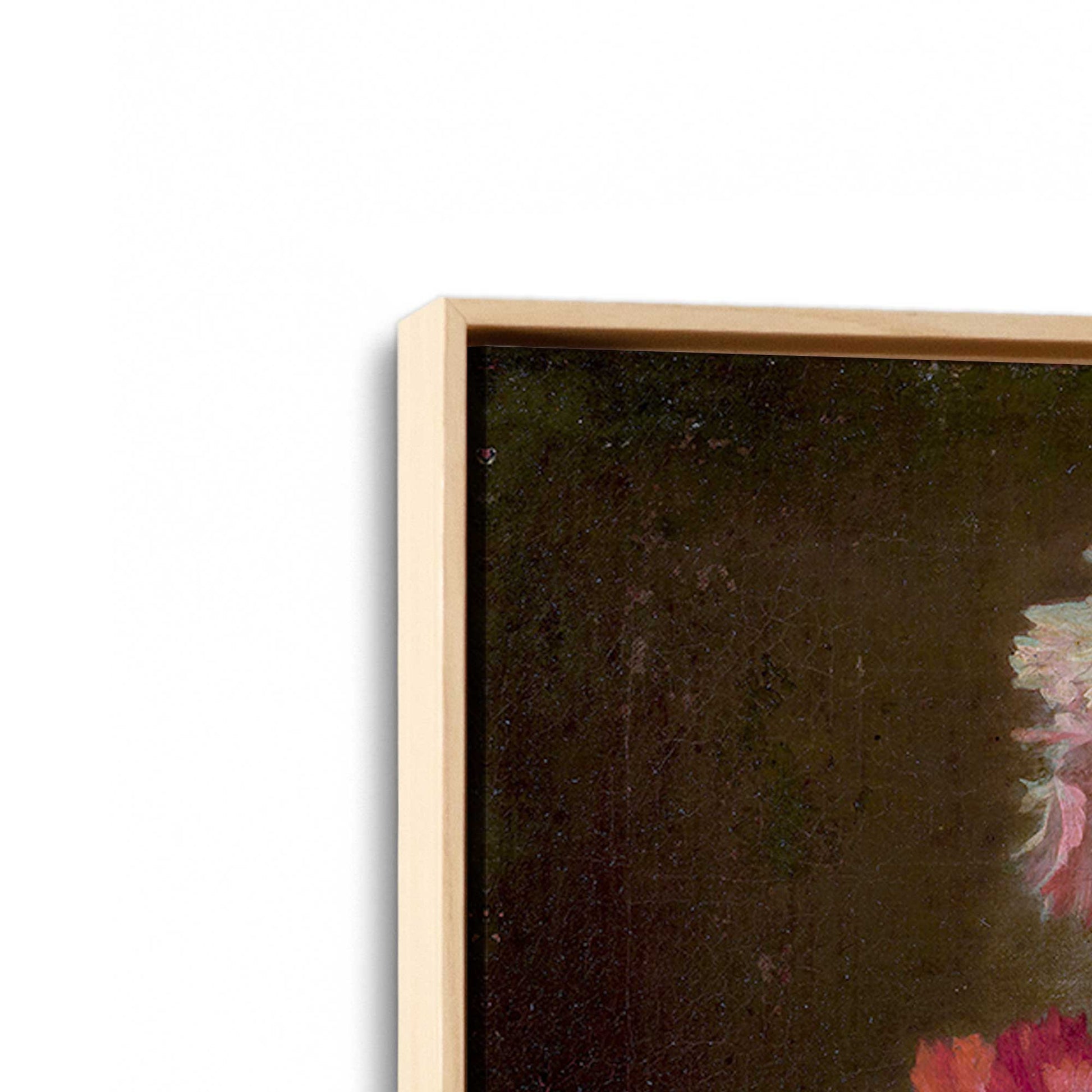 [Color:American Maple], Picture of art in a American Maple frame at an angle