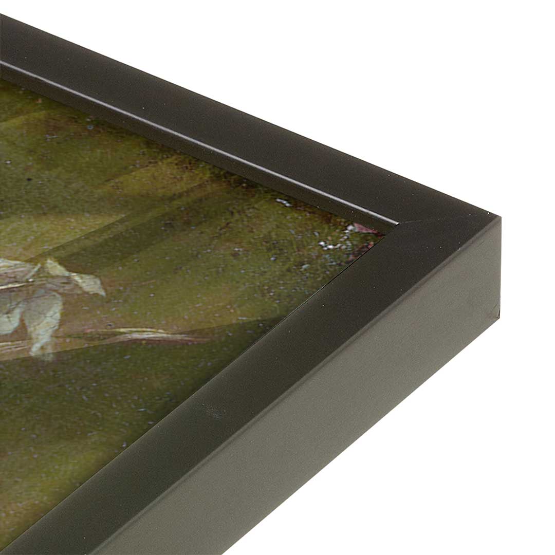 [Color:Satin Black], Picture of art in a Satin Black frame at an angle