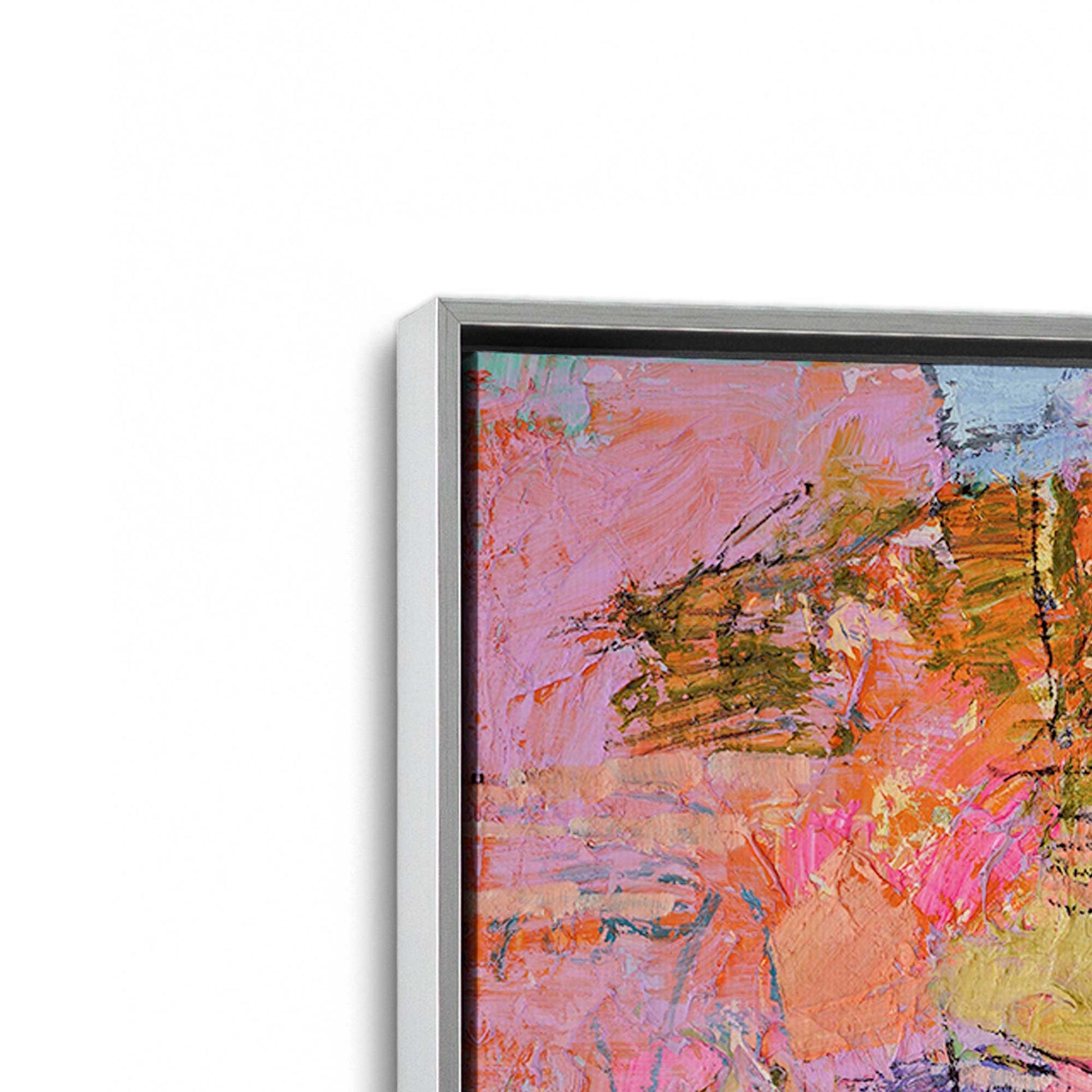 [Color:Polished Chrome], Picture of art in a Polished Chrome frame at an angle