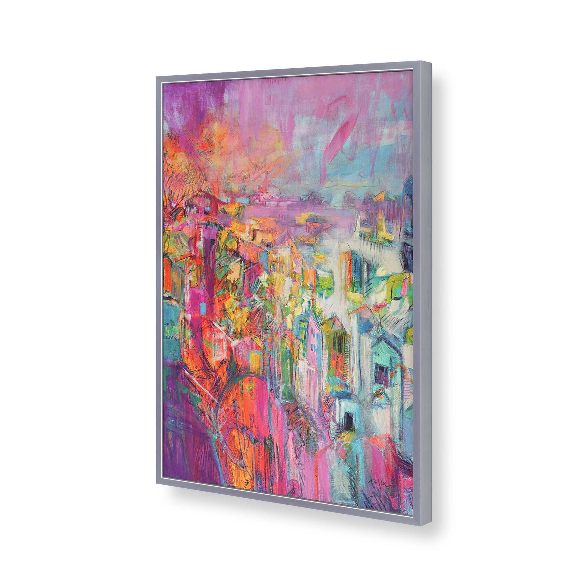 [Color:Polished Chrome], Picture of art in a Polished Chrome frame of the corner