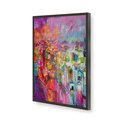 [Color:Satin Black], Picture of art in a Satin Black frame of the corner