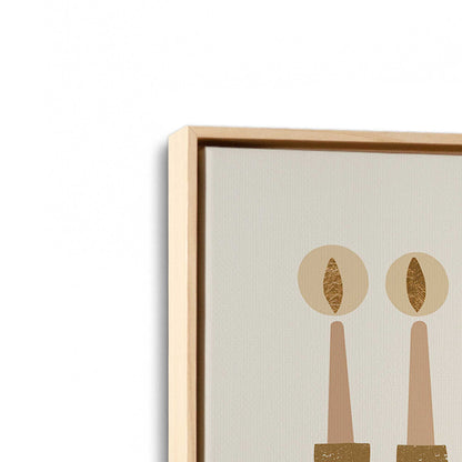 [Color:American Maple], Picture of art in a American Maple frame at an angle