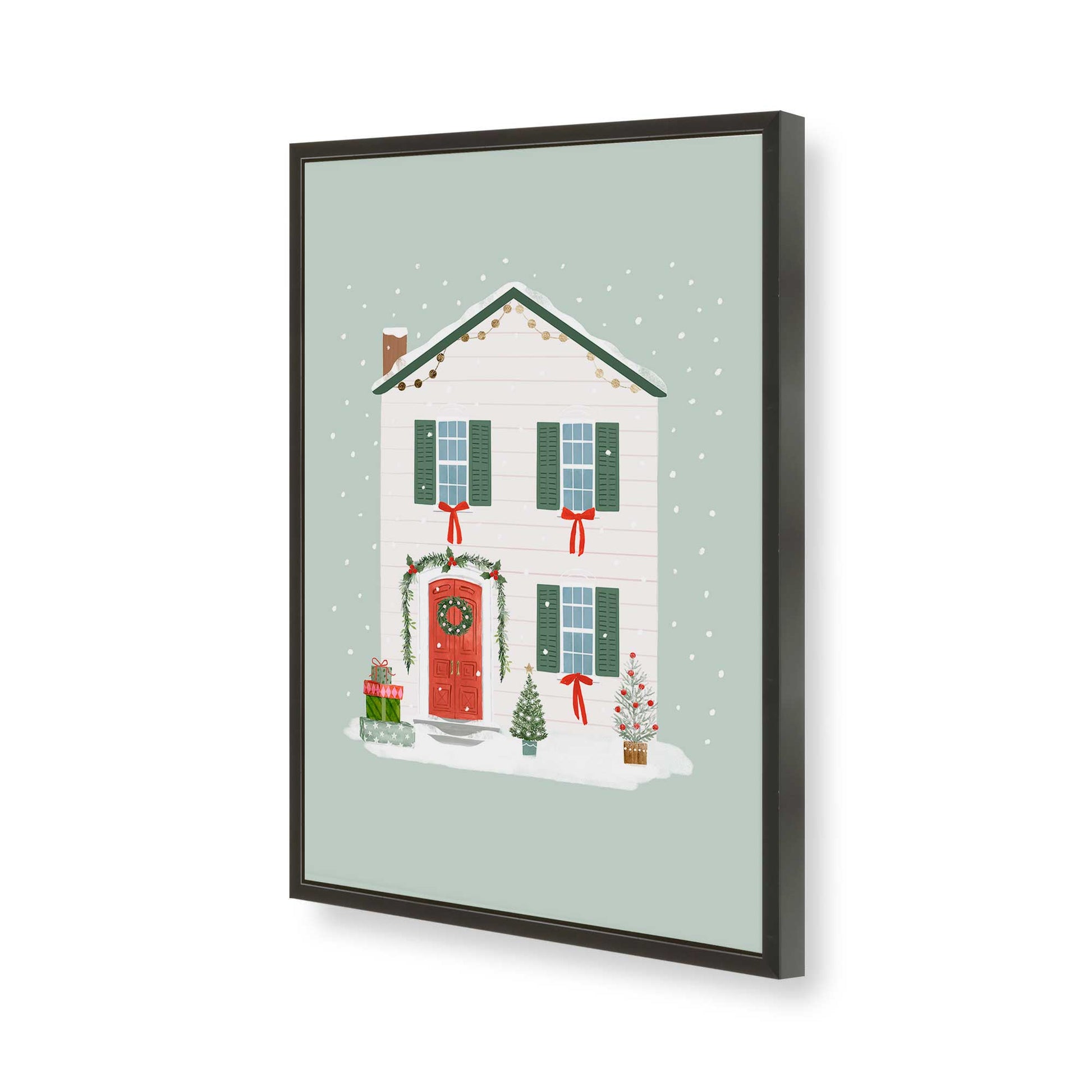 [Color:Satin Black], Picture of art in a Satin Black frame of the corner