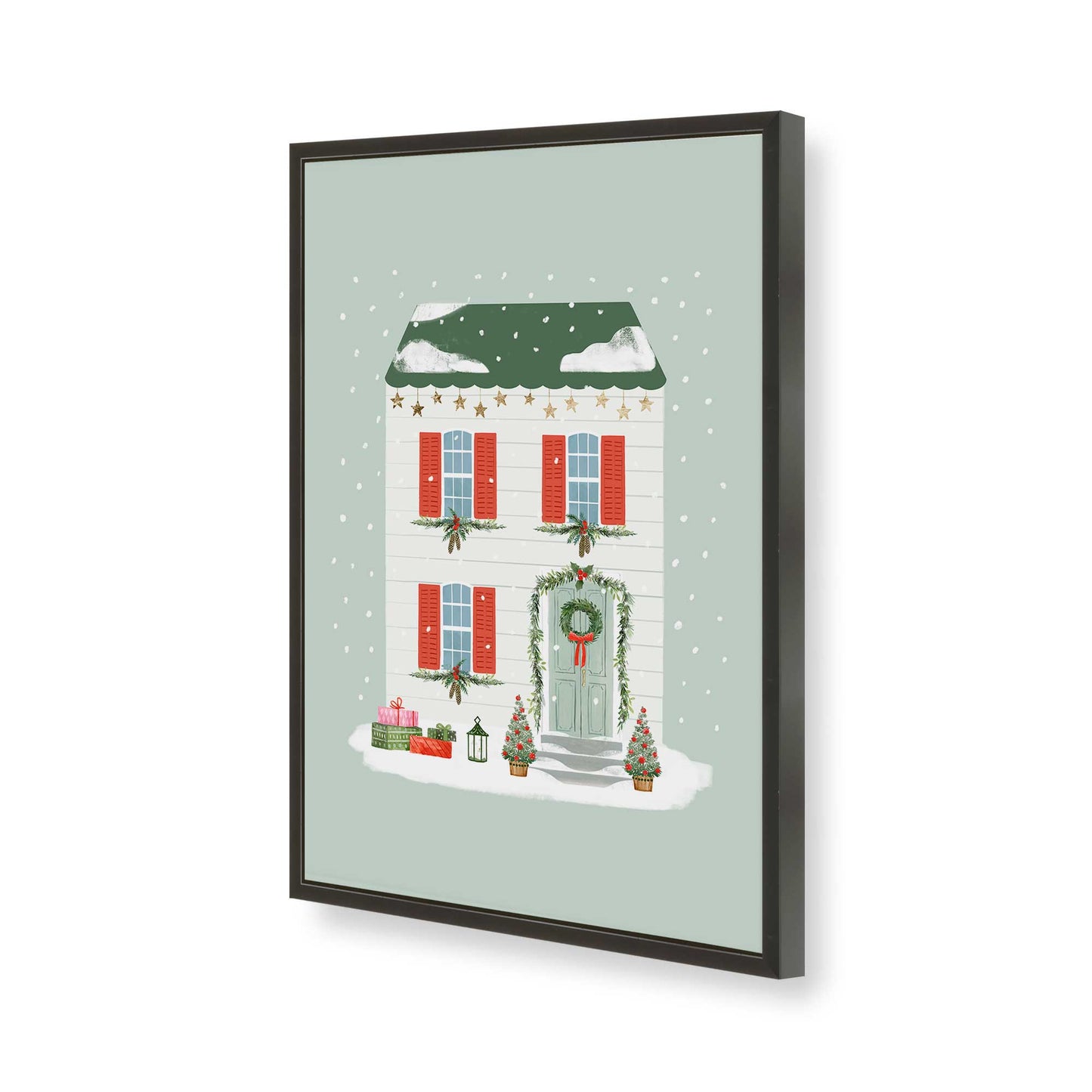 [Color:Satin Black], Picture of art in a Satin Black frame of the corner