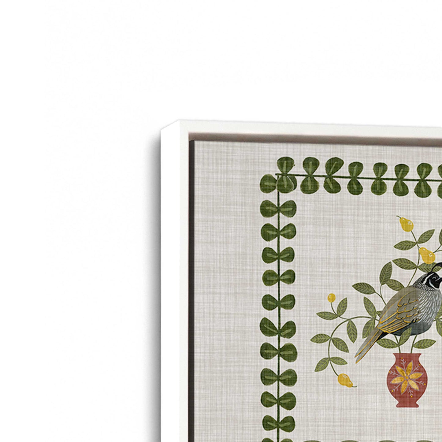 [Color:Opaque White], Picture of art in a White frame at an angle