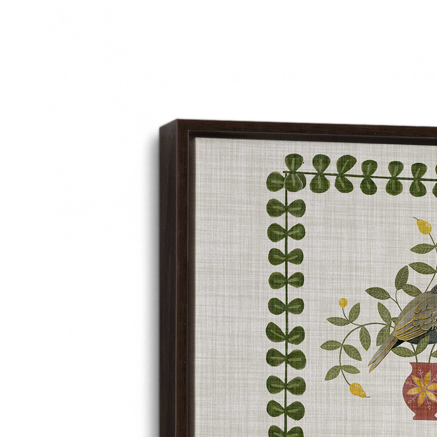 [Color:Espresso], Picture of art in a Espresso frame at an angle