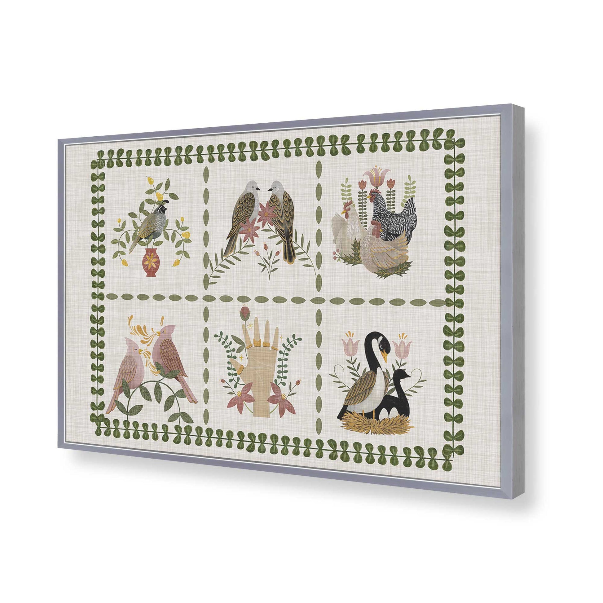 [Color:Polished Chrome], Picture of art in a Polished Chrome frame of the corner