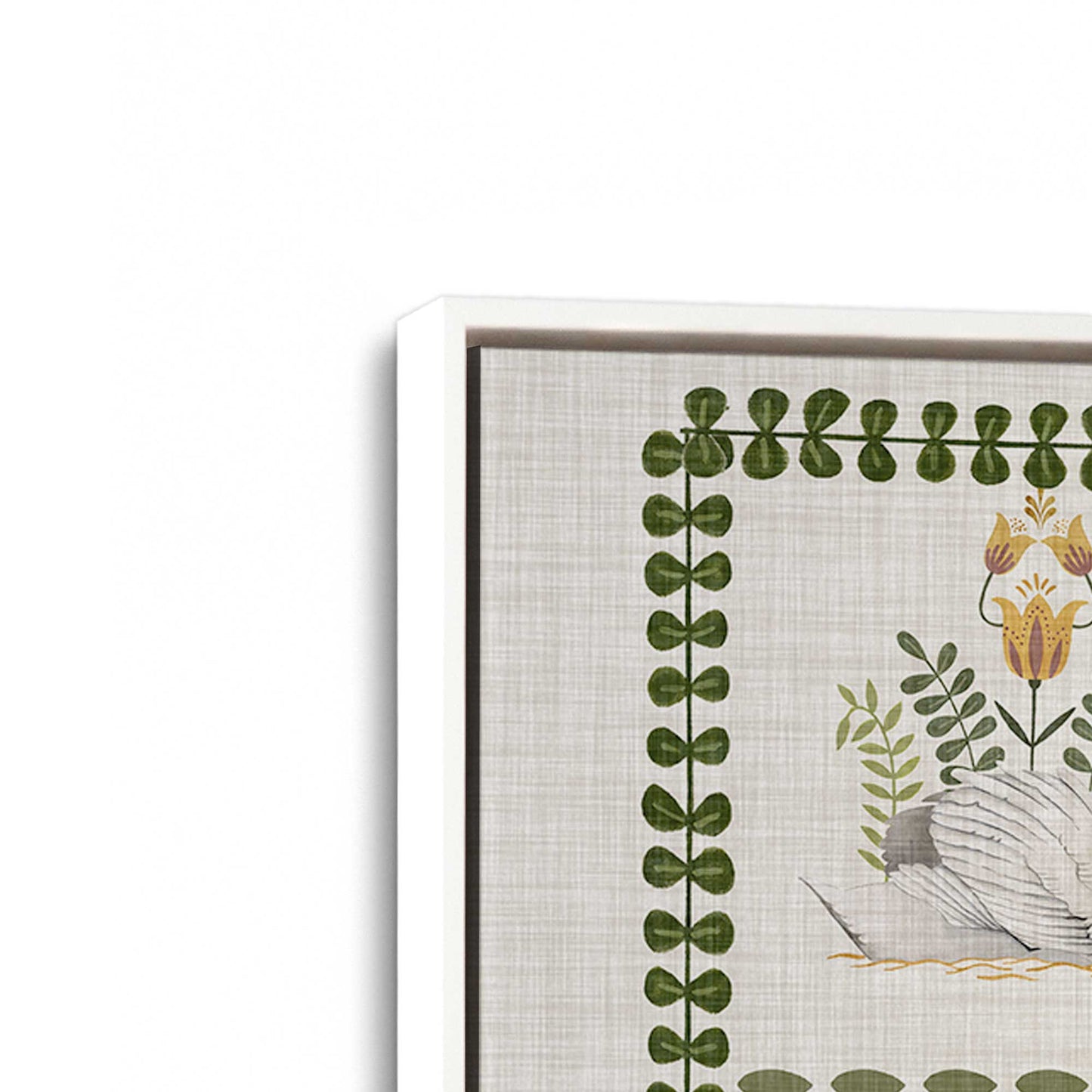 [Color:Opaque White], Picture of art in a White frame at an angle