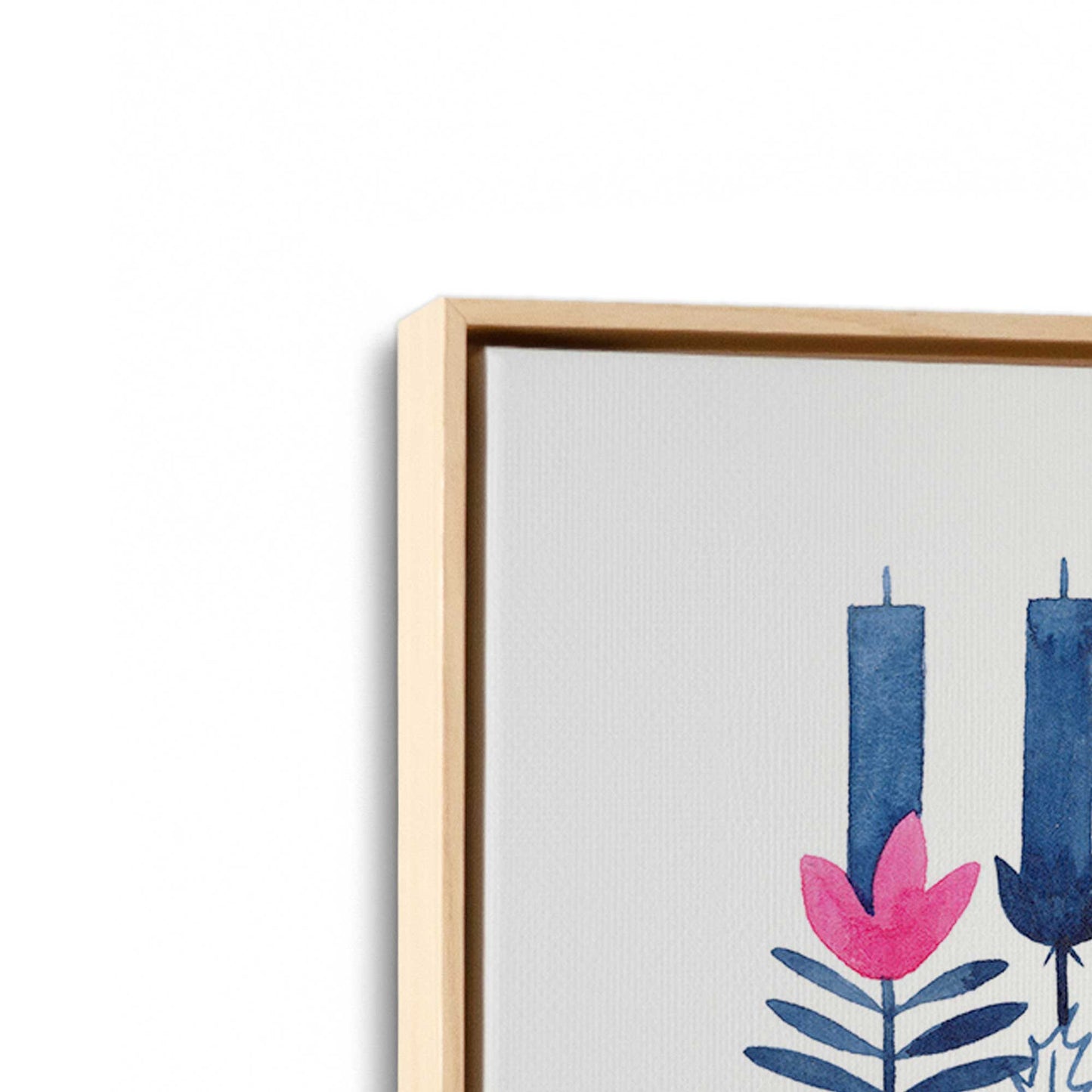 [Color:American Maple], Picture of art in a American Maple frame at an angle