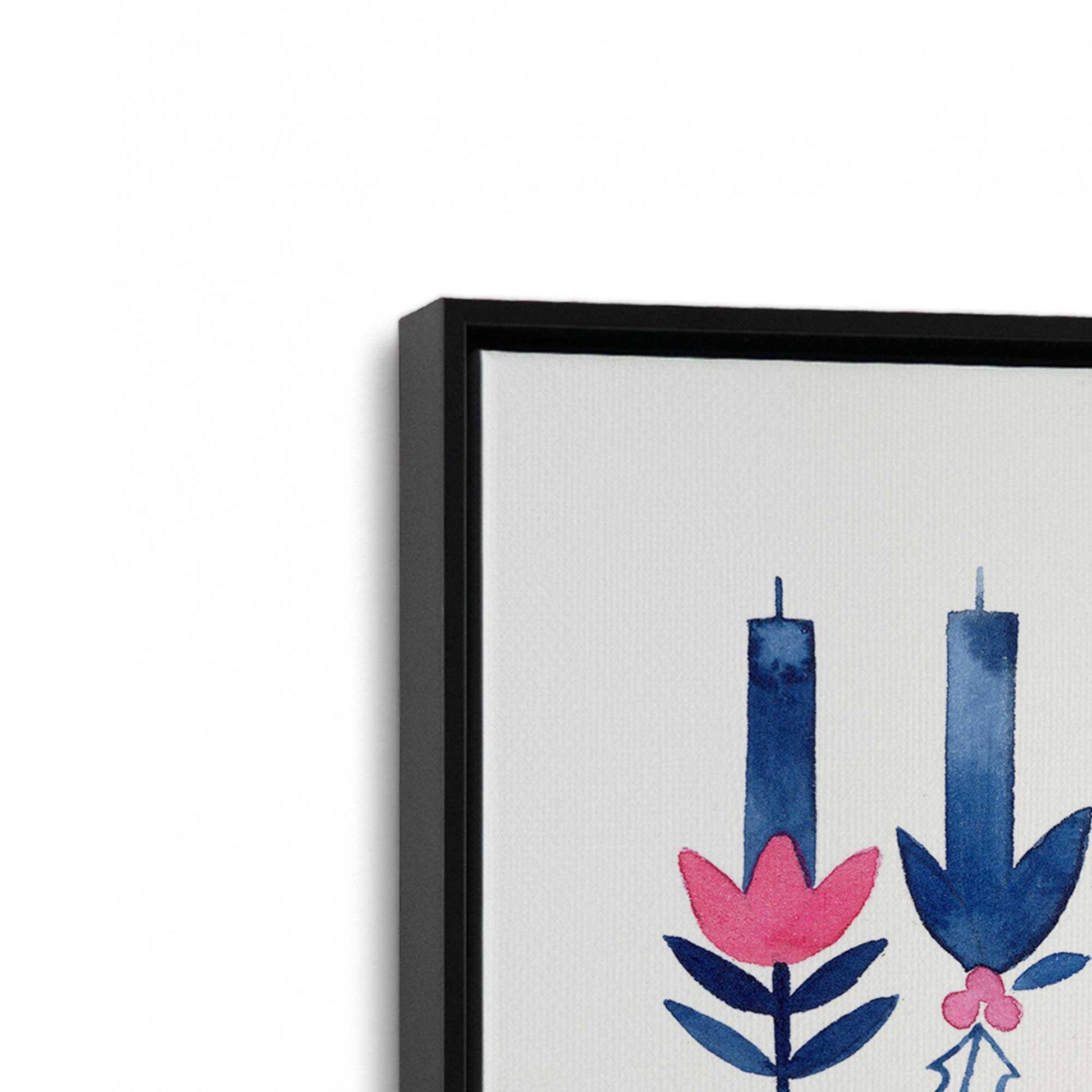 [Color:Satin Black], Picture of art in a Satin Black frame at an angle