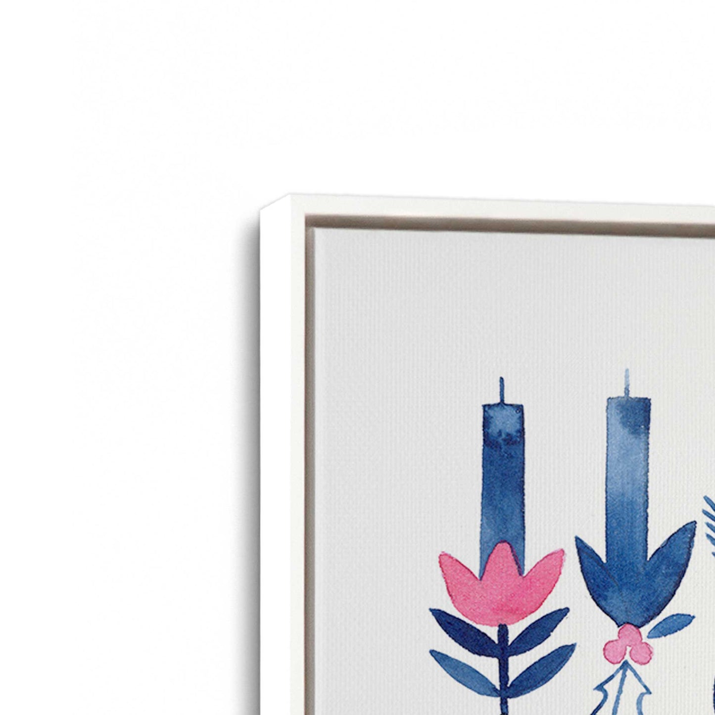 [Color:Opaque White], Picture of art in a White frame at an angle