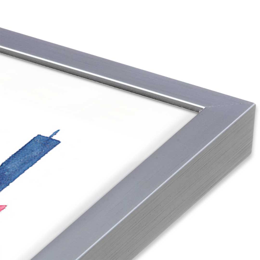 [Color:Polished Chrome], Picture of art in a Polished Chrome frame at an angle