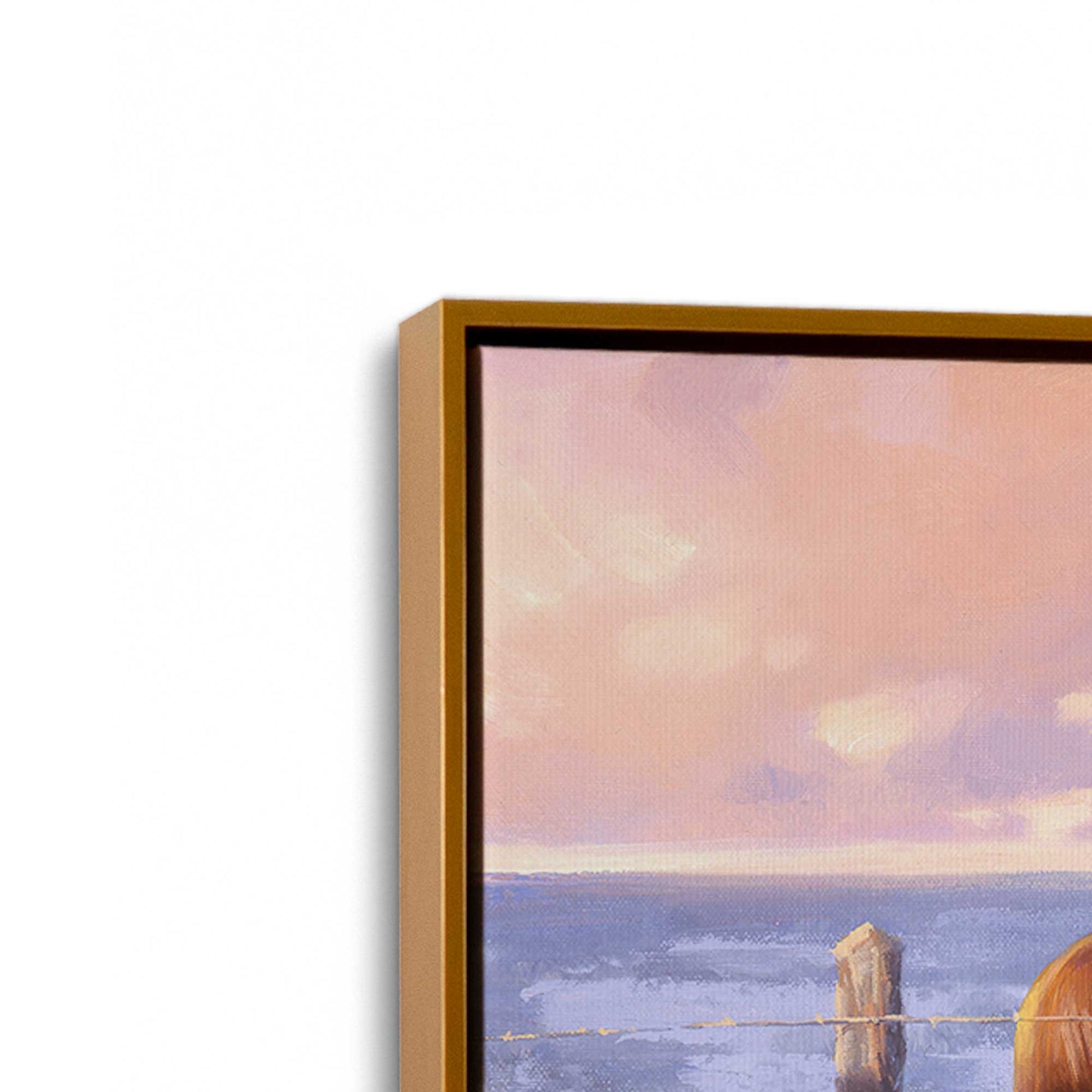 [Color:Polished Gold], Picture of art in a Polished Gold frame at an angle