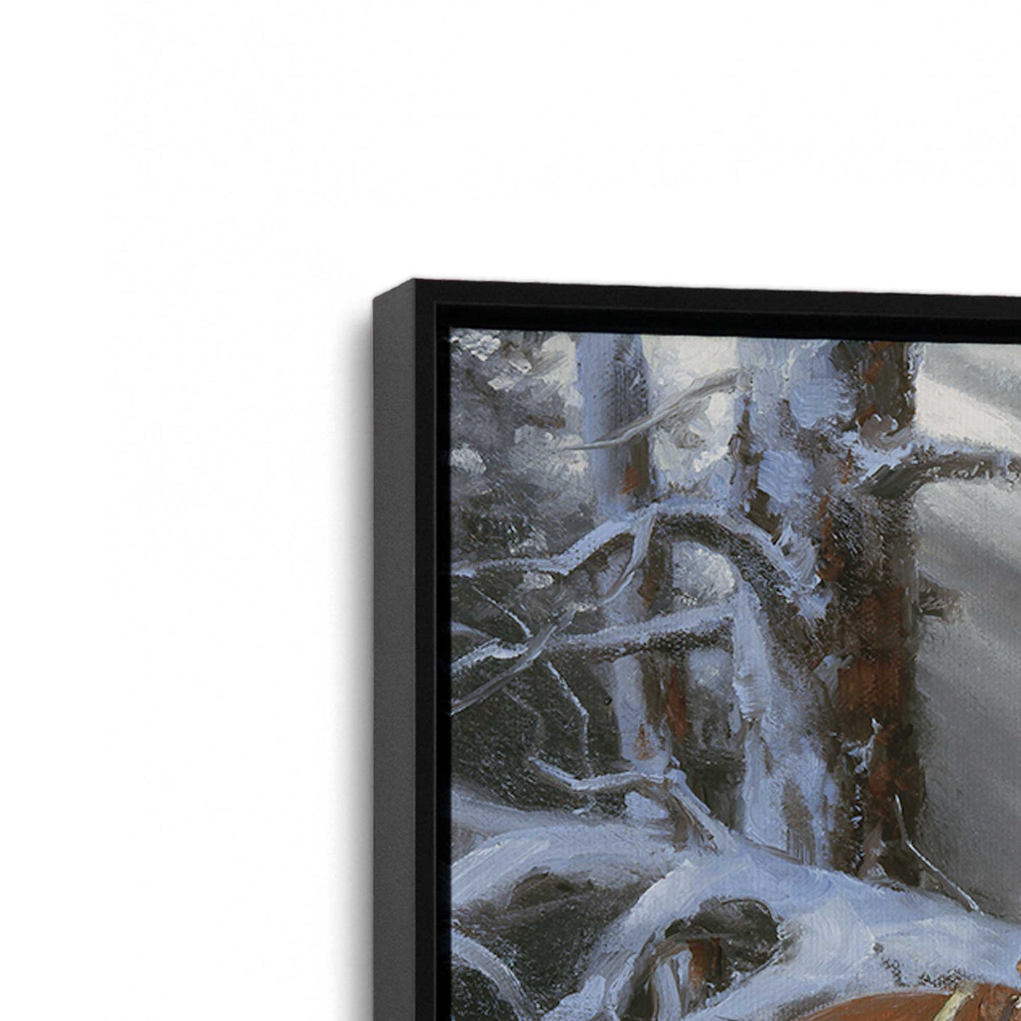 [Color:Satin Black], Picture of art in a Satin Black frame at an angle