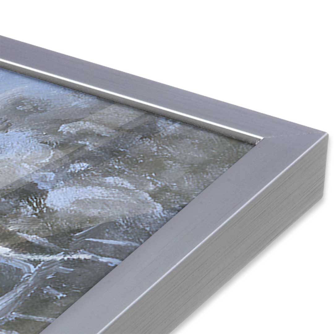 [Color:Polished Chrome], Picture of art in a Polished Chrome frame at an angle