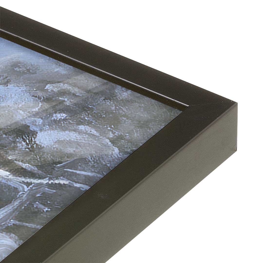 [Color:Satin Black], Picture of art in a Satin Black frame at an angle