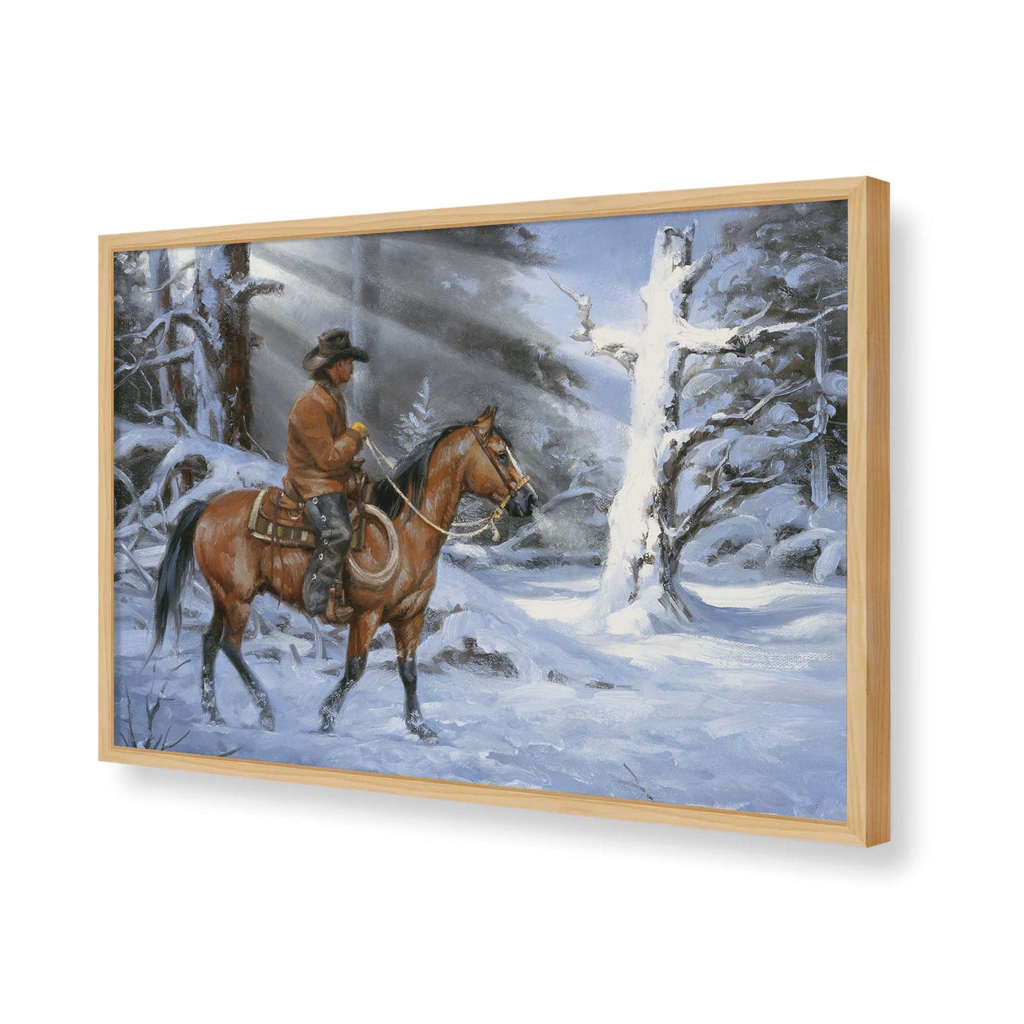 [Color:American Maple], Picture of art in a American Maple frame of the corner