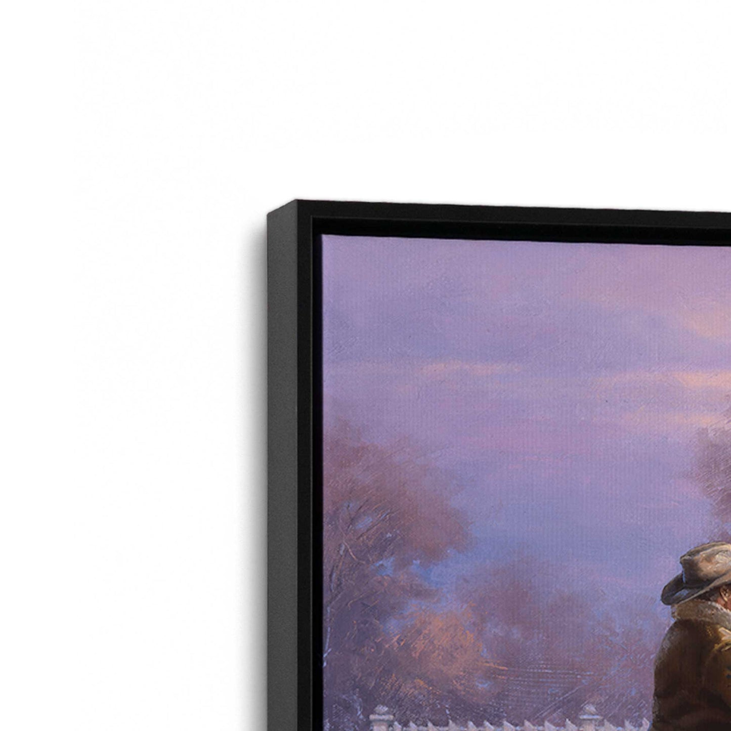 [Color:Satin Black], Picture of art in a Satin Black frame at an angle