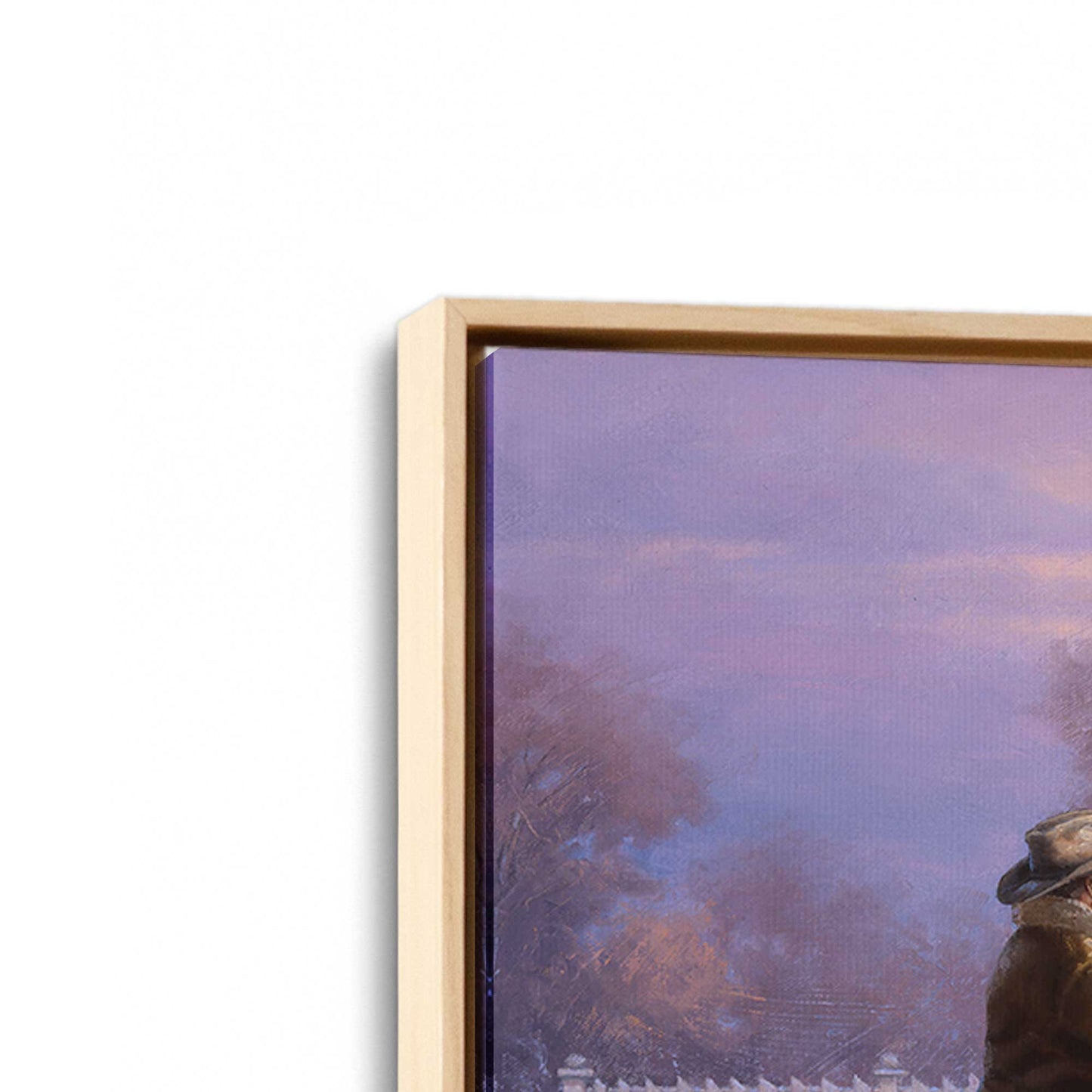 [Color:American Maple], Picture of art in a American Maple frame at an angle