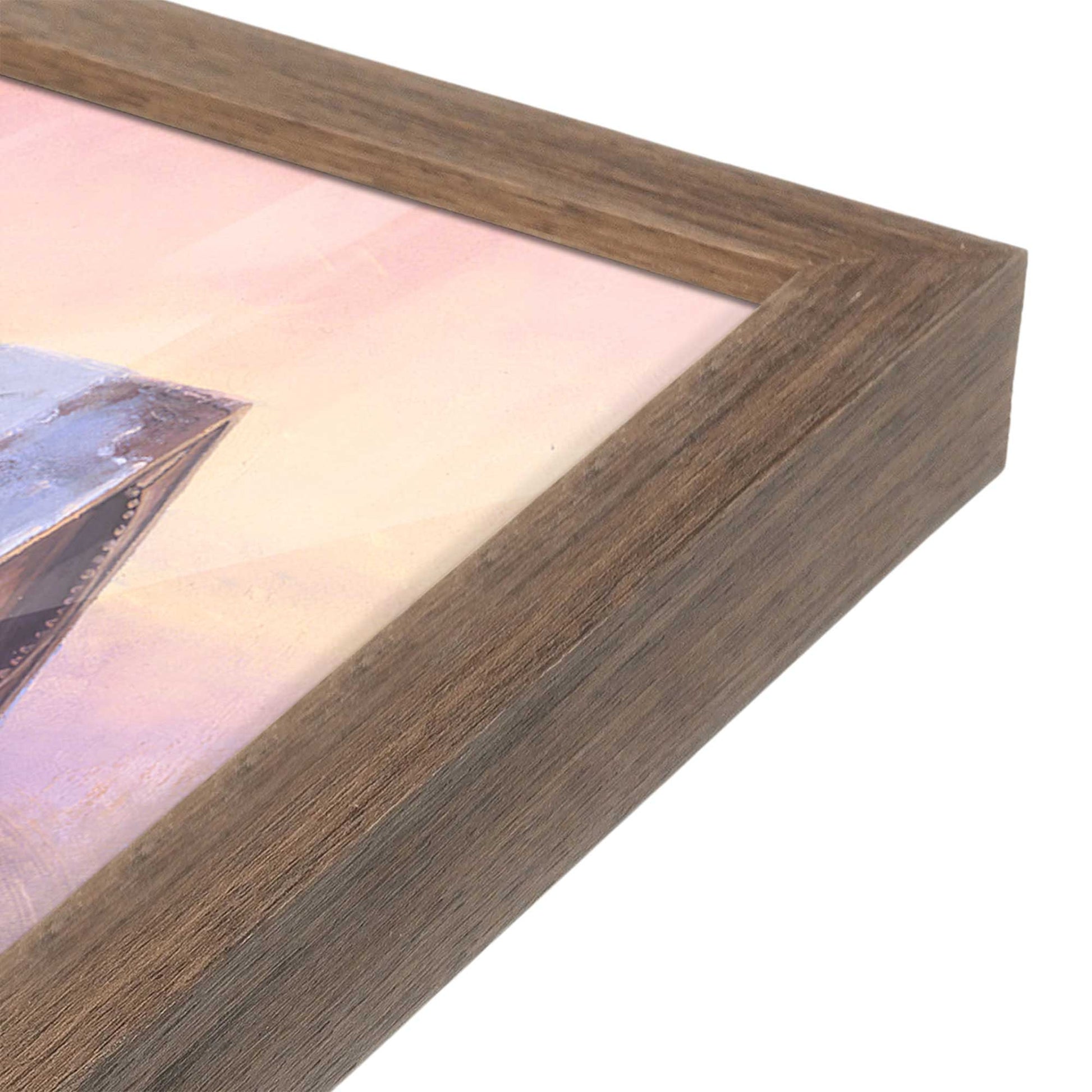 [Color:Walnut], Picture of art in a Walnut frame at an angle