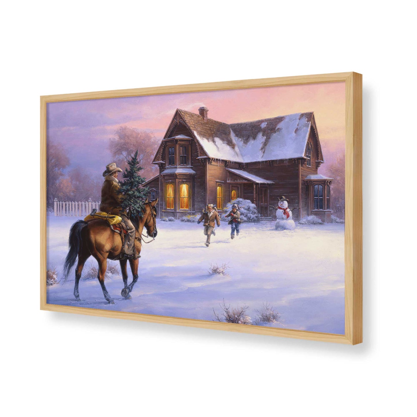 [Color:American Maple], Picture of art in a American Maple frame of the corner