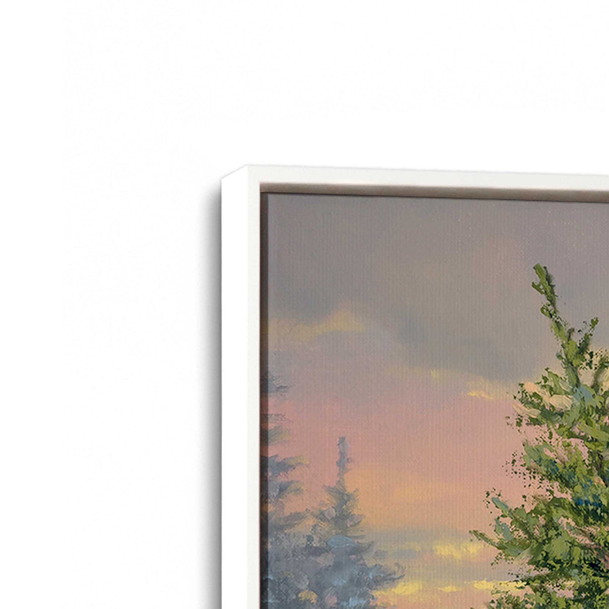 [Color:Opaque White], Picture of art in a White frame at an angle