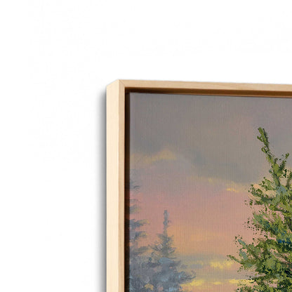 [Color:American Maple], Picture of art in a American Maple frame at an angle