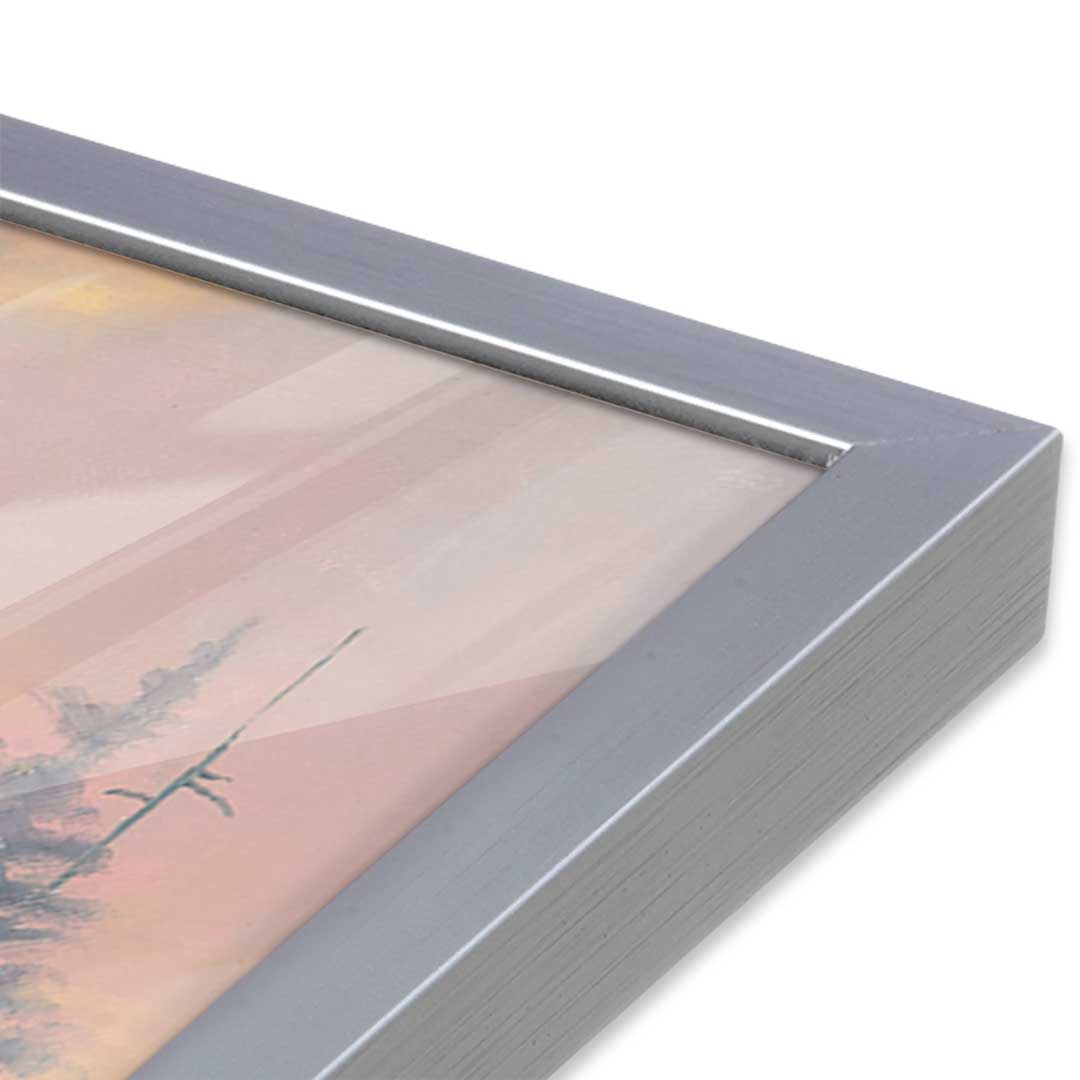 [Color:Polished Chrome], Picture of art in a Polished Chrome frame at an angle