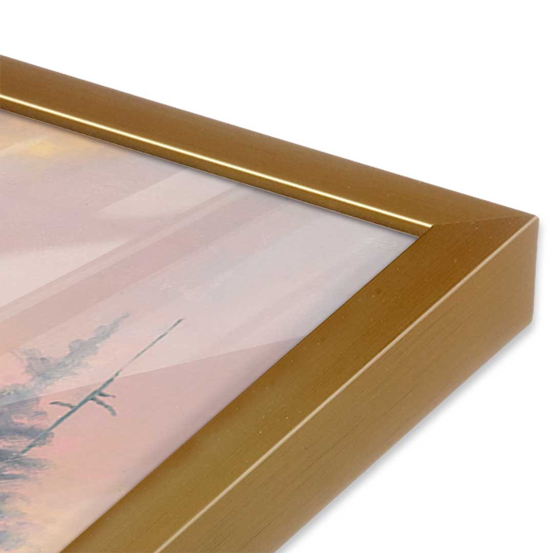 [Color:Polished Gold], Picture of art in a Polished Gold frame at an angle