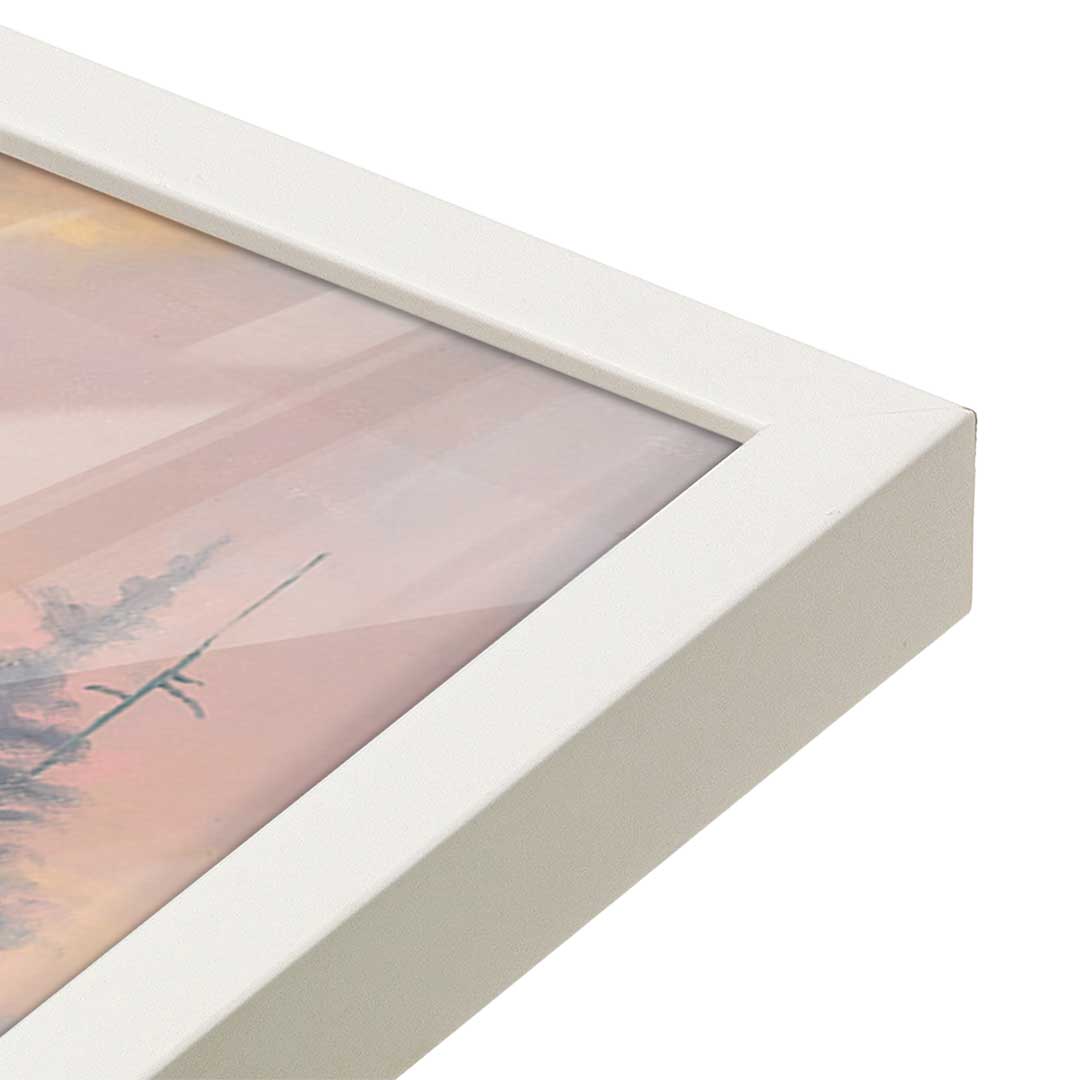 [Color:Opaque White], Picture of art in a Opaque White frame at an angle