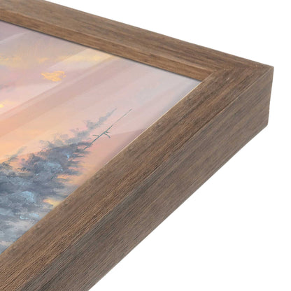[Color:Walnut], Picture of art in a Walnut frame at an angle