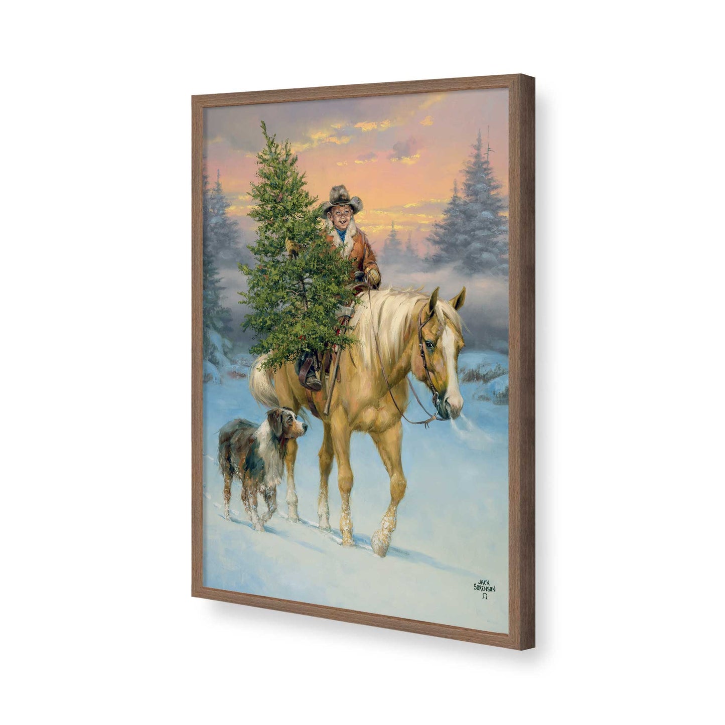 [Color:Walnut], Picture of art in a Walnut frame of the corner