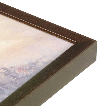 [Color:Brown], Picture of art in a Brown frame at an angle