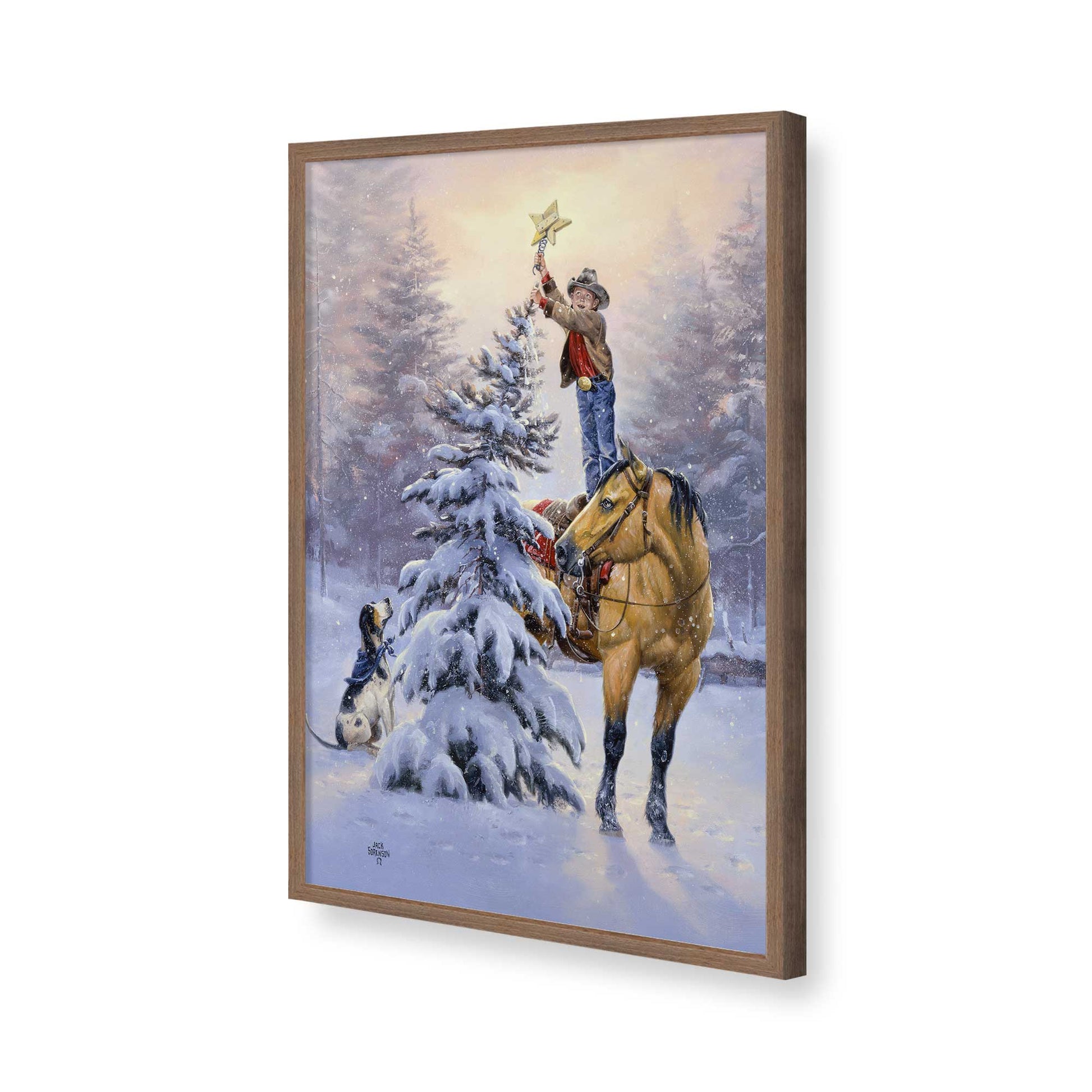 [Color:Walnut], Picture of art in a Walnut frame of the corner