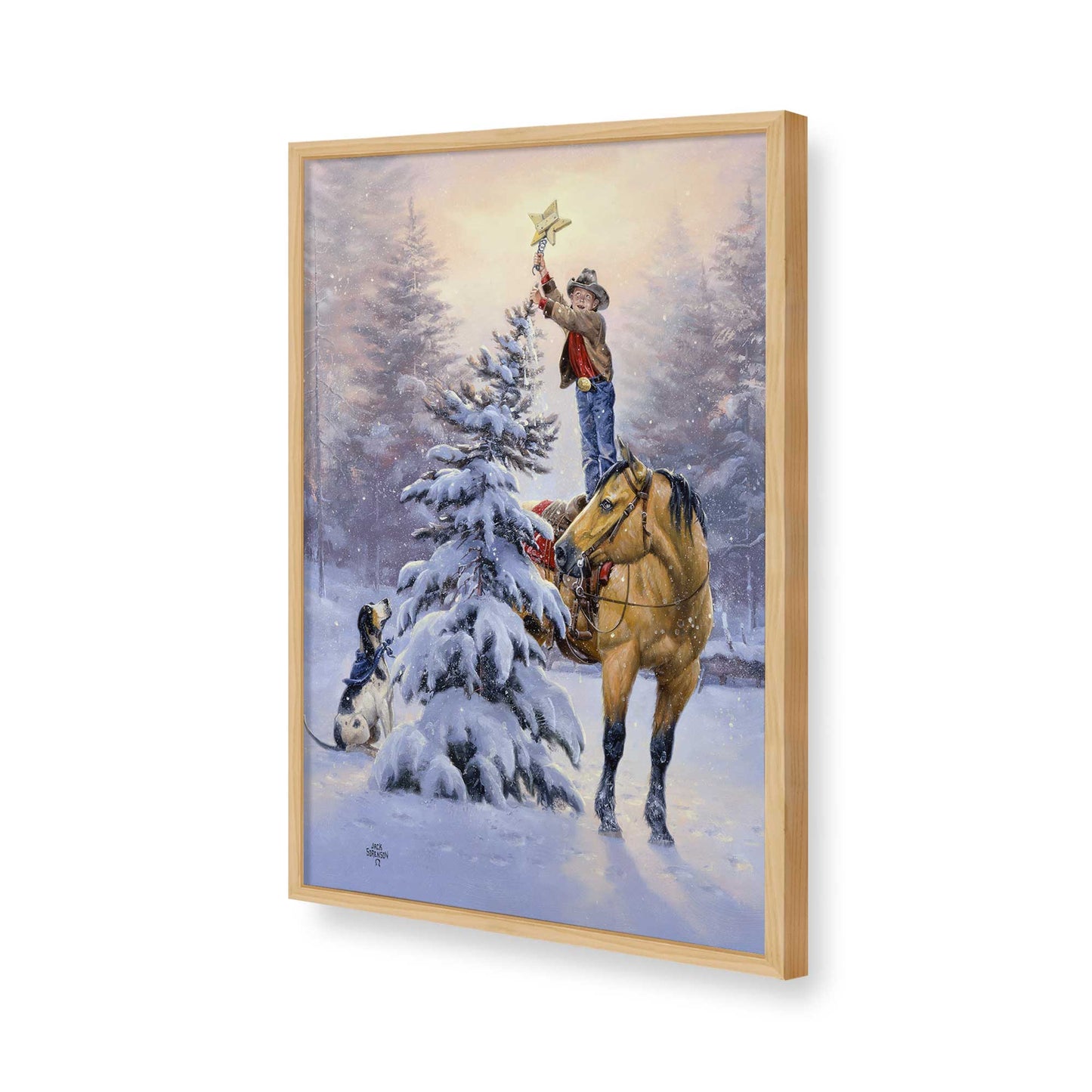 [Color:American Maple], Picture of art in a American Maple frame of the corner