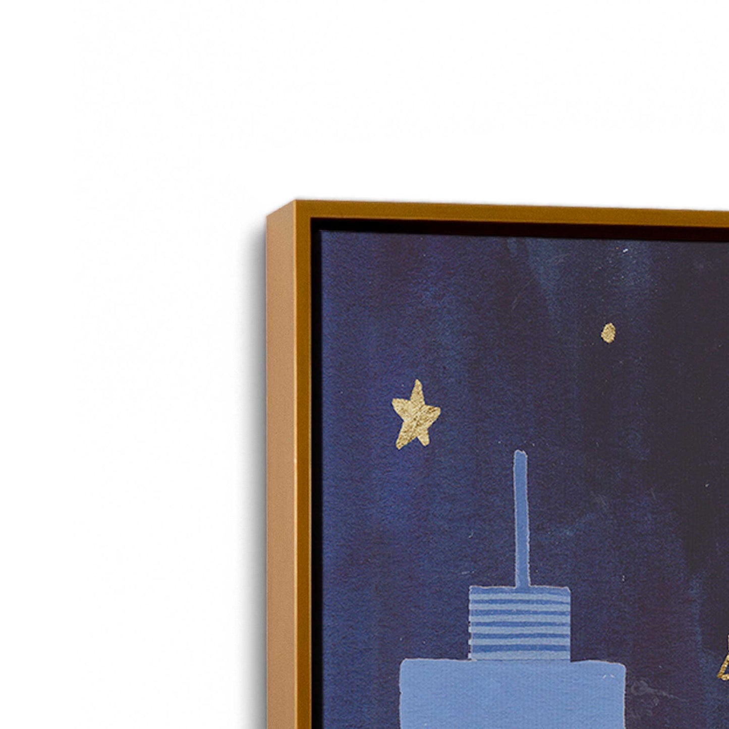 [Color:Polished Gold], Picture of art in a Polished Gold frame at an angle