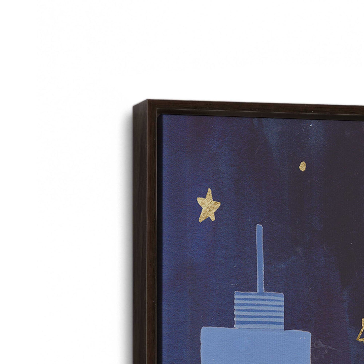 [Color:Espresso], Picture of art in a Espresso frame at an angle