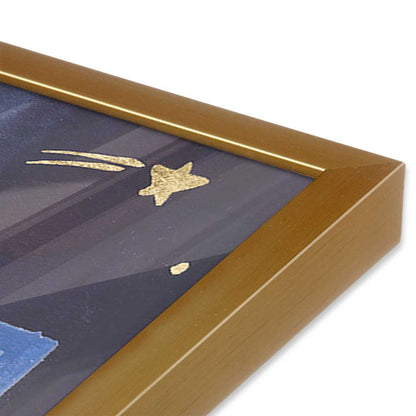 [Color:Polished Gold], Picture of art in a Polished Gold frame at an angle