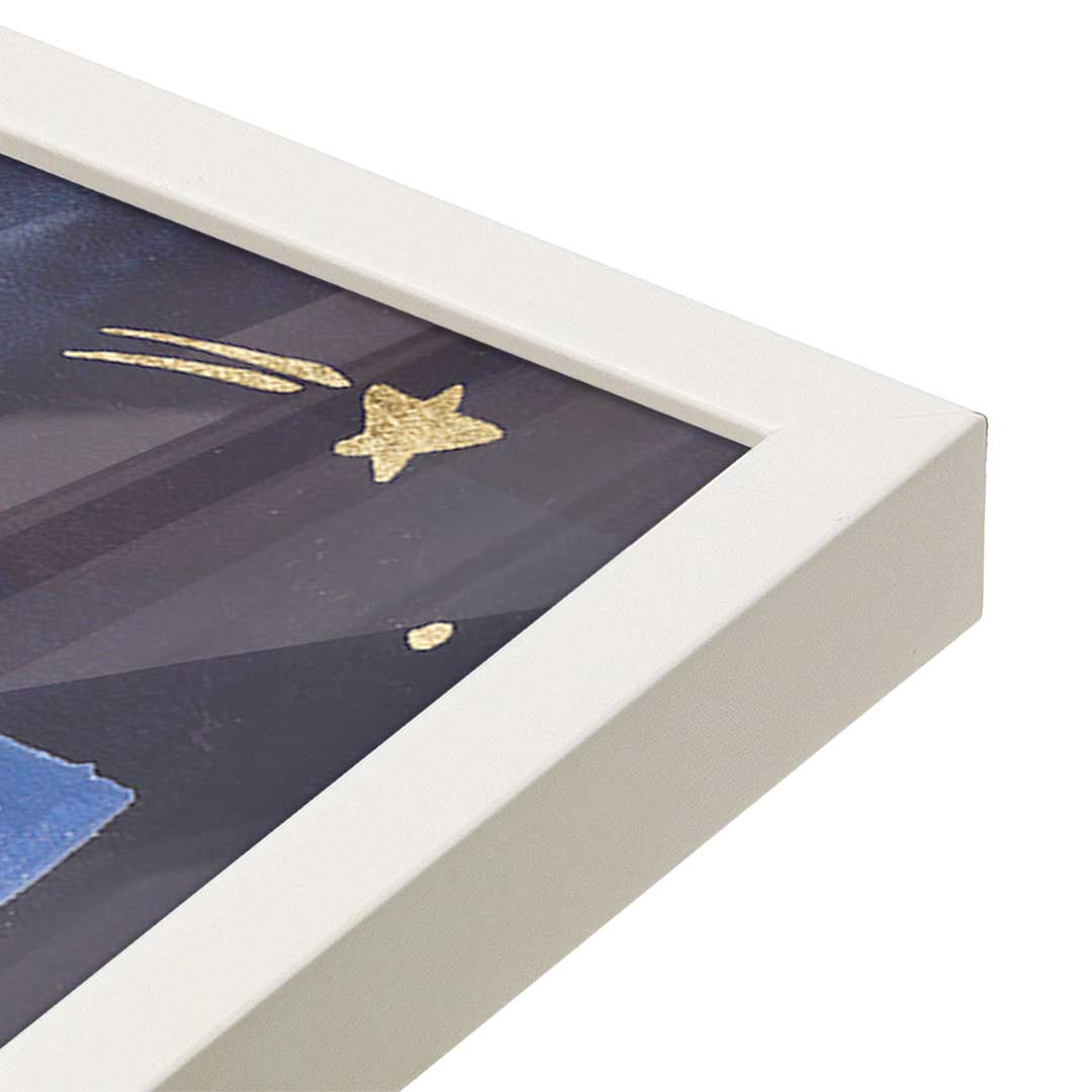 [Color:Opaque White], Picture of art in a Opaque White frame at an angle