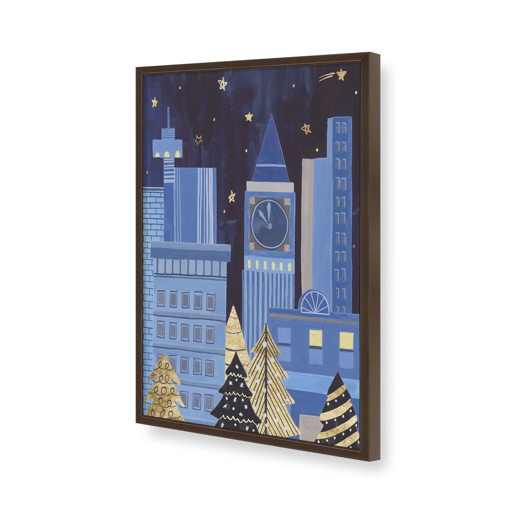 [Color:Brown], Picture of art in a Brown frame of the corner