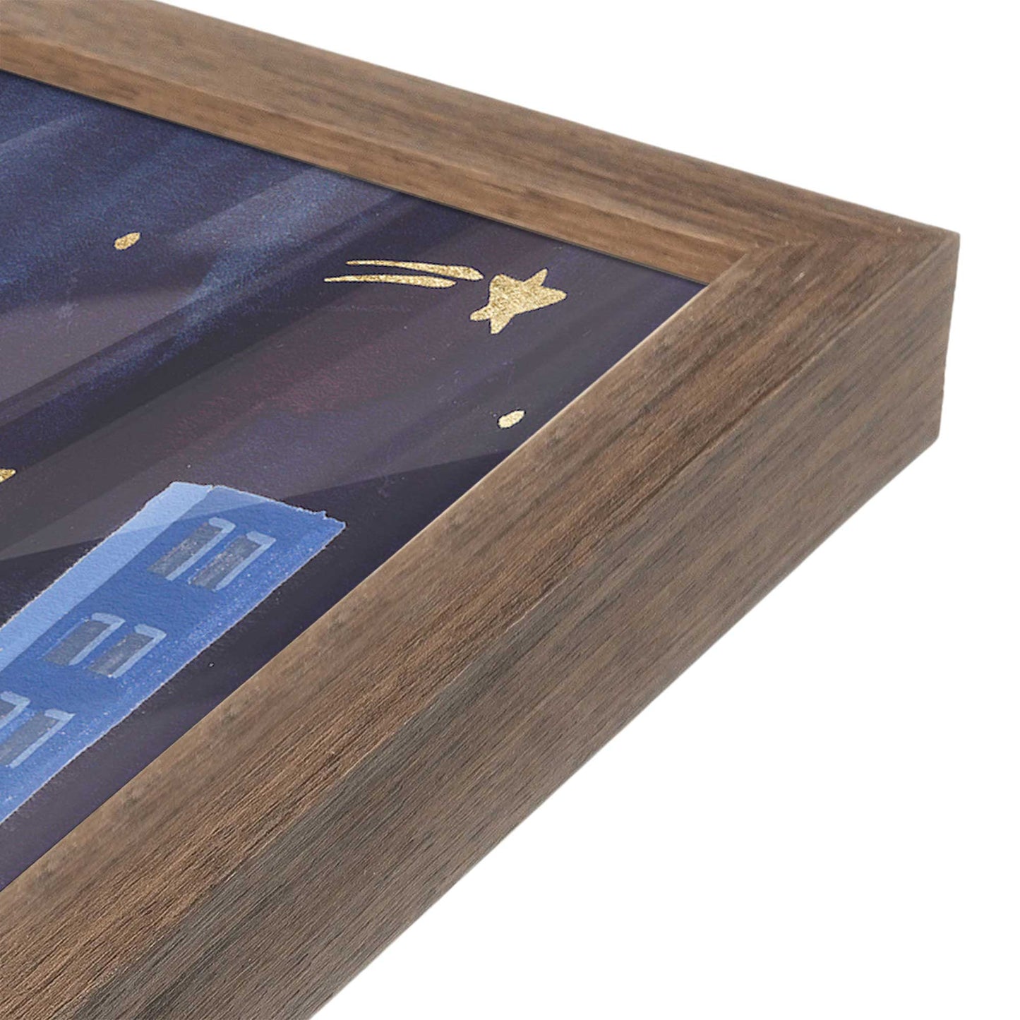 [Color:Walnut], Picture of art in a Walnut frame at an angle