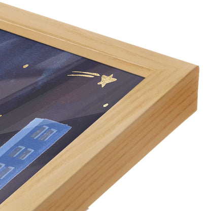 [Color:American Maple], Picture of art in a American Maple frame at an angle