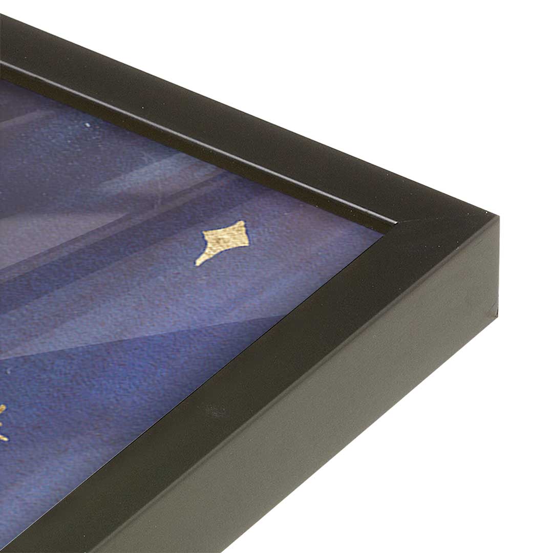 [Color:Satin Black], Picture of art in a Satin Black frame at an angle