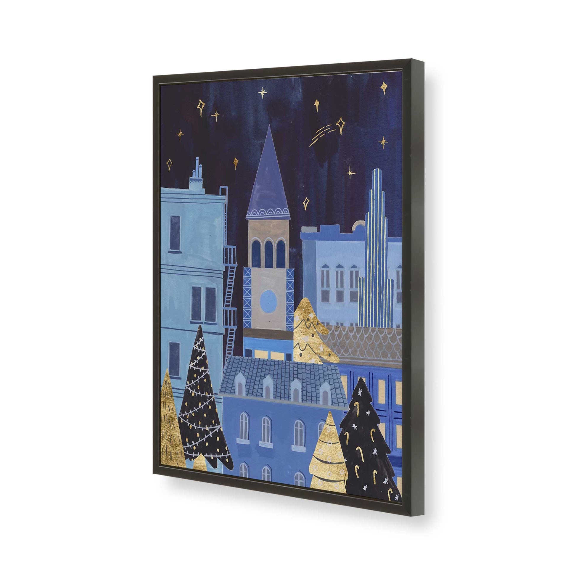 [Color:Satin Black], Picture of art in a Satin Black frame of the corner